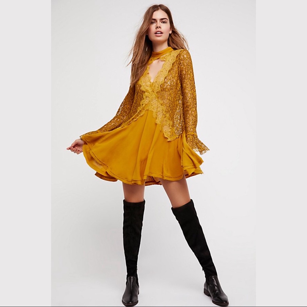 Free People Secret Origins Lace Tunic Dress
